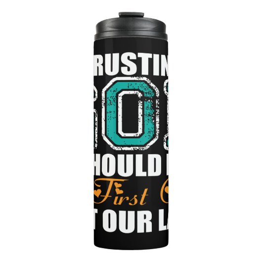 Vertrouwen op God als eerste optie Thermosbeker (Voorkant)