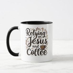 Vertrouwen op Jezus en koffie cafeïne minnaar Mok