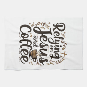 Vertrouwen op Jezus en koffie cafeïne minnaar Theedoek