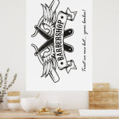 Vertrouwen op niemand behalve op poster (Keuken)