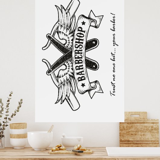 Vertrouwen op niemand behalve op poster (Keuken)