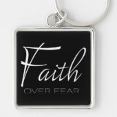 Vertrouwen over angst Aanmoediging in het wit Sleutelhanger (Voorkant)