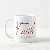 Vertrouwen over angst Aanmoediging in rood Koffiemok (Links)