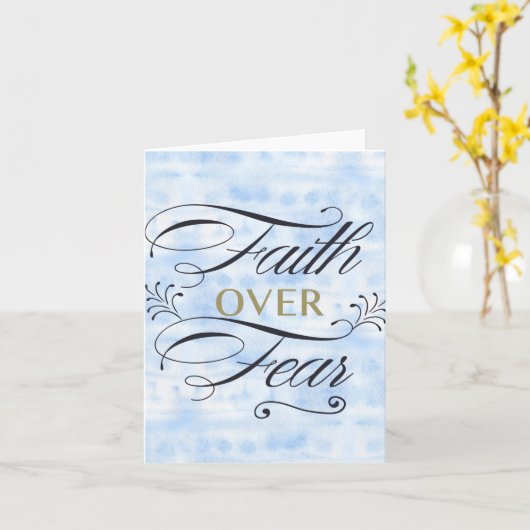 Vertrouwen over angst, blauw kaart (Gele Bloem)