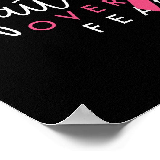 Vertrouwen over angst Borstkanker Bewustmaking Roz Poster (Hoek)