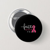 Vertrouwen over angst Borstkanker Bewustmaking Roz Ronde Button 5,7 Cm (Voorkant /achterkant)