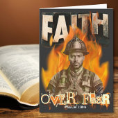 Vertrouwen over angst brandweerman Christelijk Kaart