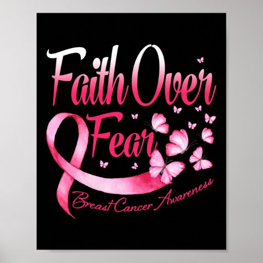Vertrouwen over angst Breast Kanker Bewustheid But Poster (Voorkant)
