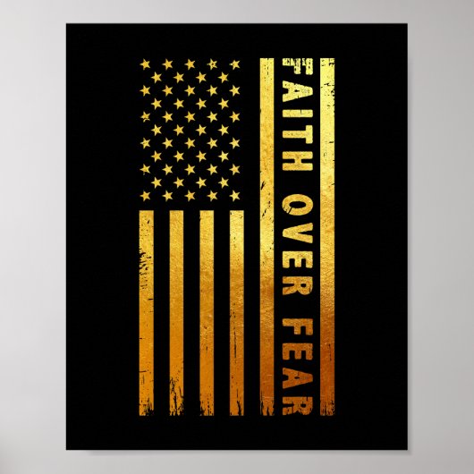 Vertrouwen over angst Christelijk kruis-Amerikaans Poster (Voorkant)