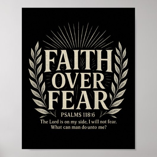 Vertrouwen over angst Christelijk Poster (Voorkant)