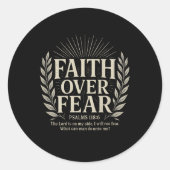 Vertrouwen over angst Christelijk Ronde Sticker (Voorkant)