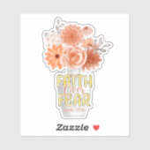 Vertrouwen over angst Christelijke Bijbel Perzikfl Sticker (Vel)