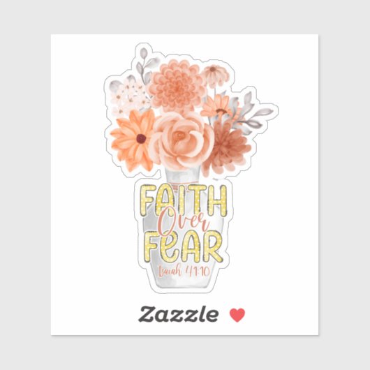 Vertrouwen over angst Christelijke Bijbel Perzikfl Sticker (Vel)
