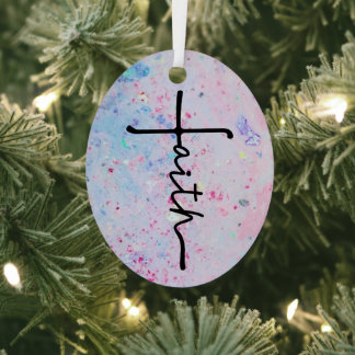 Vertrouwen over Angst Cross Car Hanger Metalen Ornament