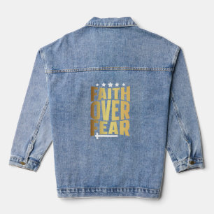 Vertrouwen over angst denim jacket