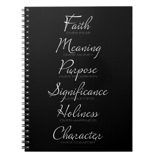 Vertrouwen over angst en teken over comfort notitieboek (Voorkant)