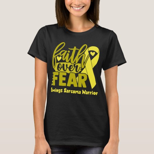 Vertrouwen over angst Ewings Sarcoma T-shirt (Voorkant)