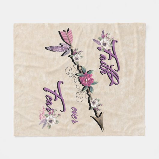 Vertrouwen over angst fleece deken (Voorkant (Horizontaal))