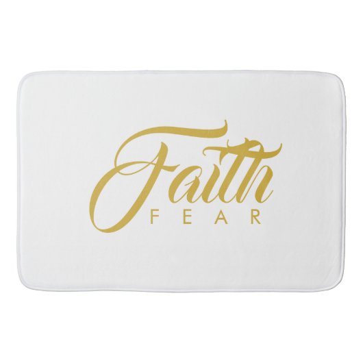 Vertrouwen over angst Goud en wit Badmat (Voorkant)