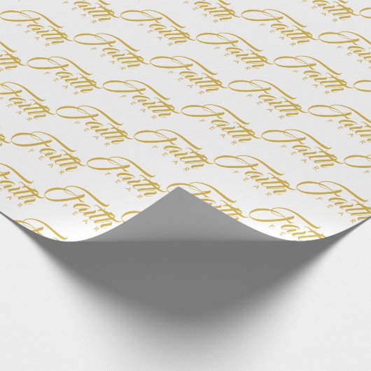 Vertrouwen over angst Goud en wit Cadeaupapier (Hoek)