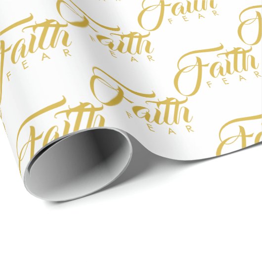 Vertrouwen over angst Goud en wit Cadeaupapier (Rol Hoek)