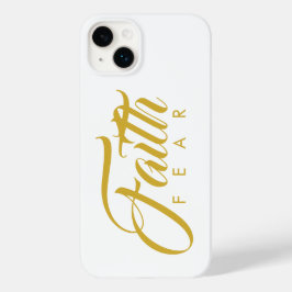 Vertrouwen over angst Goud en wit iPhone 16 Hoesje