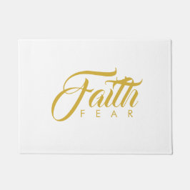 Vertrouwen over angst Goud en wit Deurmat