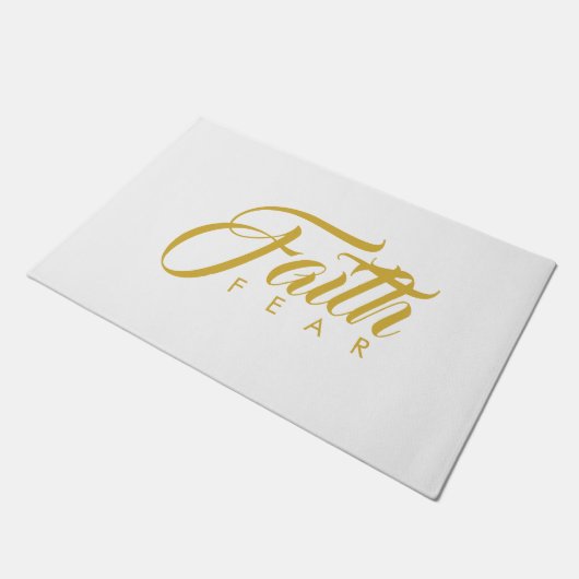 Vertrouwen over angst Goud en wit Deurmat (Schuin)