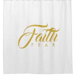 Vertrouwen over angst Goud en wit Douchegordijn