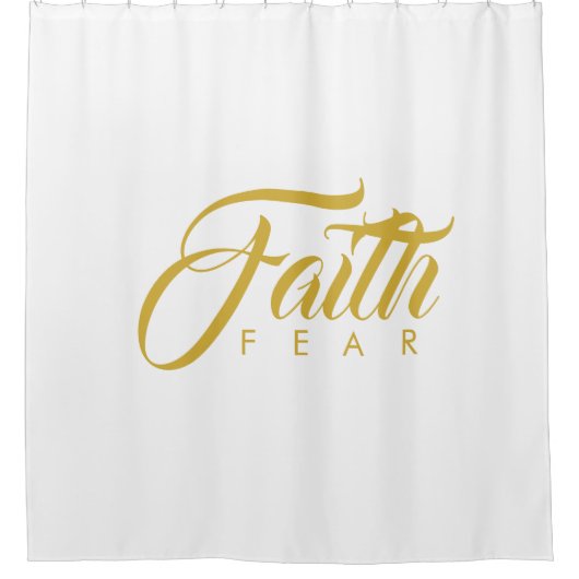 Vertrouwen over angst Goud en wit Douchegordijn (Voorkant)