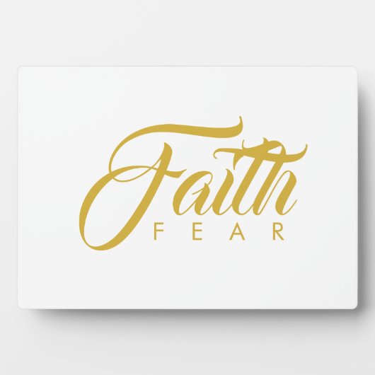 Vertrouwen over angst Goud en wit Fotoplaat (voorkant)