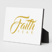 Vertrouwen over angst Goud en wit Fotoplaat (Zijkant)