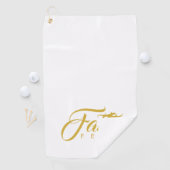 Vertrouwen over angst Goud en wit Golfhanddoek (Insitu)