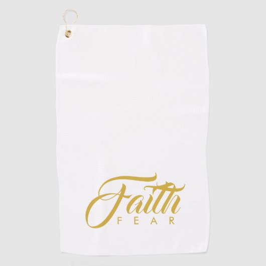 Vertrouwen over angst Goud en wit Golfhanddoek (Voorkant)