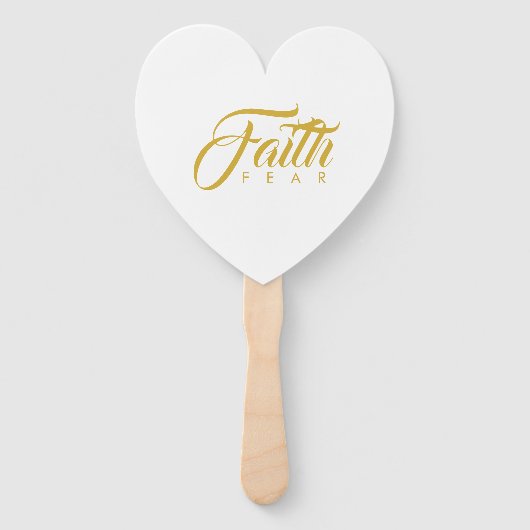 Vertrouwen over angst Goud en wit Handwaaier (Voorkant)