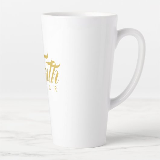 Vertrouwen over angst Goud en wit Latte Mok (Rechts)