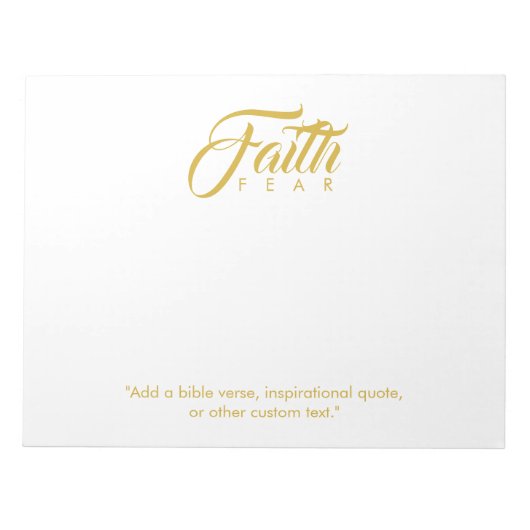 Vertrouwen over angst Goud en wit Notitieblok (Voorkant)