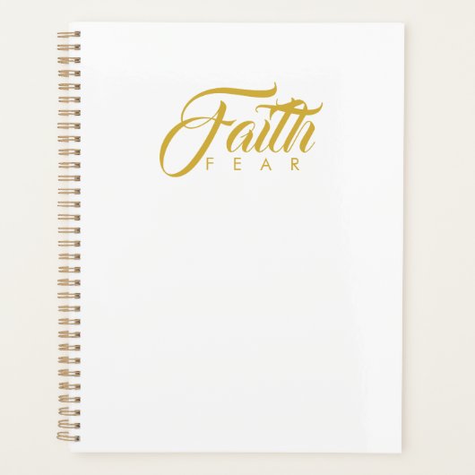 Vertrouwen over angst Goud en wit Planner (Voorkant)