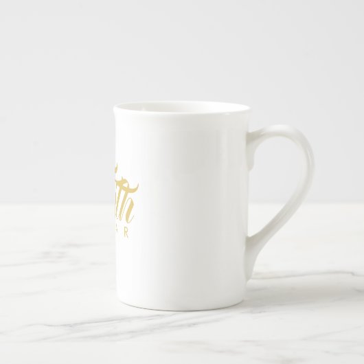 Vertrouwen over angst Goud en wit Porselein Kop (Rechts)