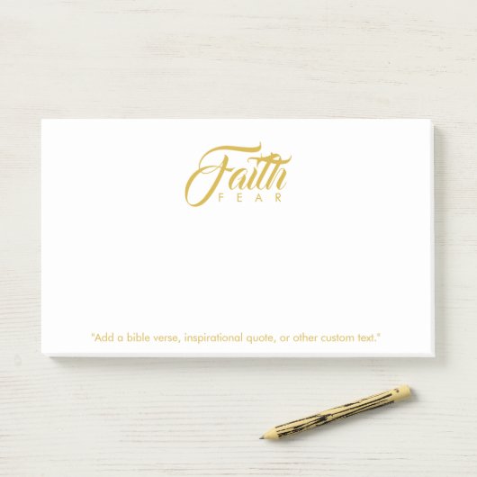 Vertrouwen over angst Goud en wit Post-it® Notes (Op bureau)