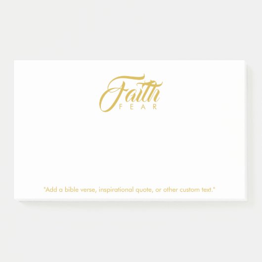 Vertrouwen over angst Goud en wit Post-it® Notes (Voorkant)