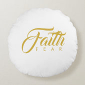 Vertrouwen over angst Goud en wit Rond Kussen (Voorkant)