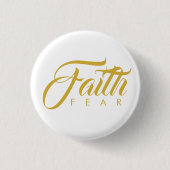 Vertrouwen over angst Goud en wit Ronde Button 3,2 Cm (Voorkant)