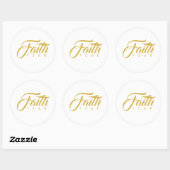 Vertrouwen over angst Goud en wit Ronde Sticker (Vel)