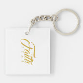 Vertrouwen over angst Goud en wit Sleutelhanger (Achterkant)