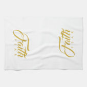 Vertrouwen over angst Goud en wit Theedoek (Horizontaal)