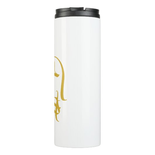 Vertrouwen over angst Goud en wit Thermosbeker (Achterkant)