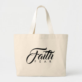 Vertrouwen over angst grote tote bag