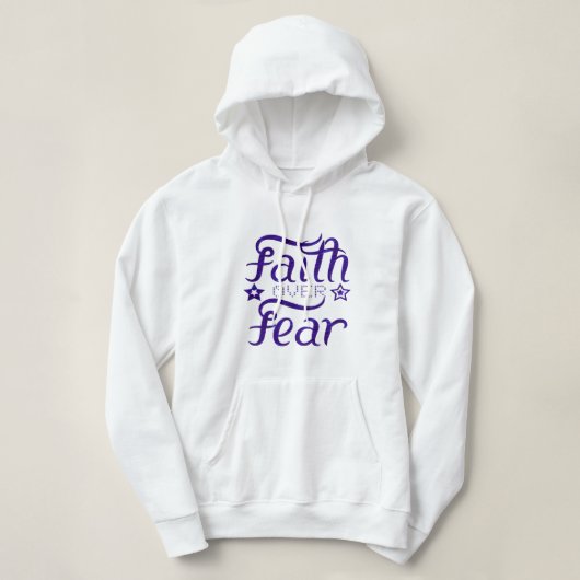 Vertrouwen over angst hoodie (Design voorkant)