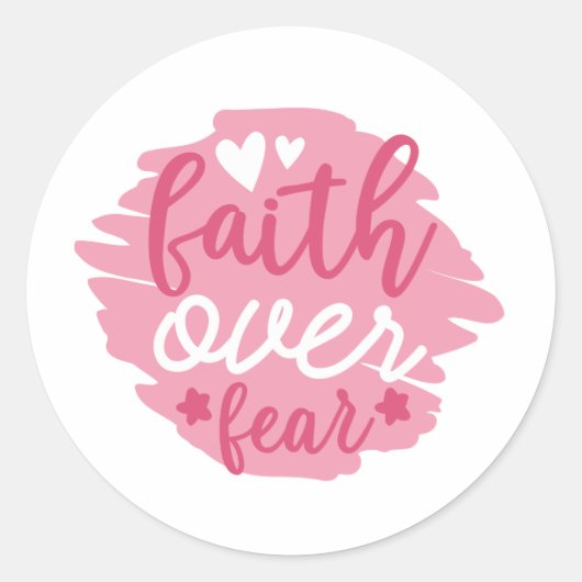 Vertrouwen over angst Inspirerend roze Ronde Sticker (Voorkant)